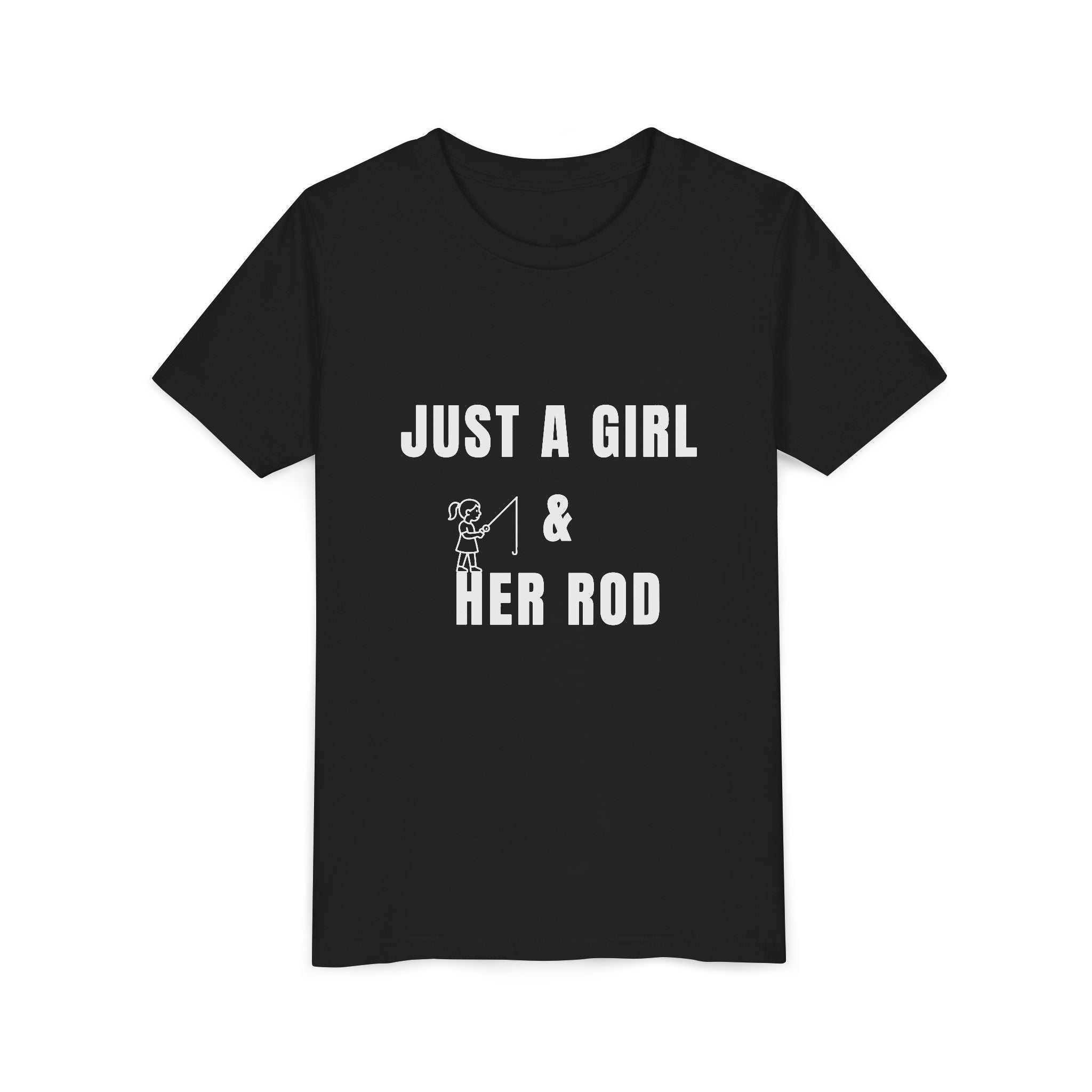 Just A Girl & Her Rod - Youth Fishing T-Shirt for Girls | Bank Therapy Kids