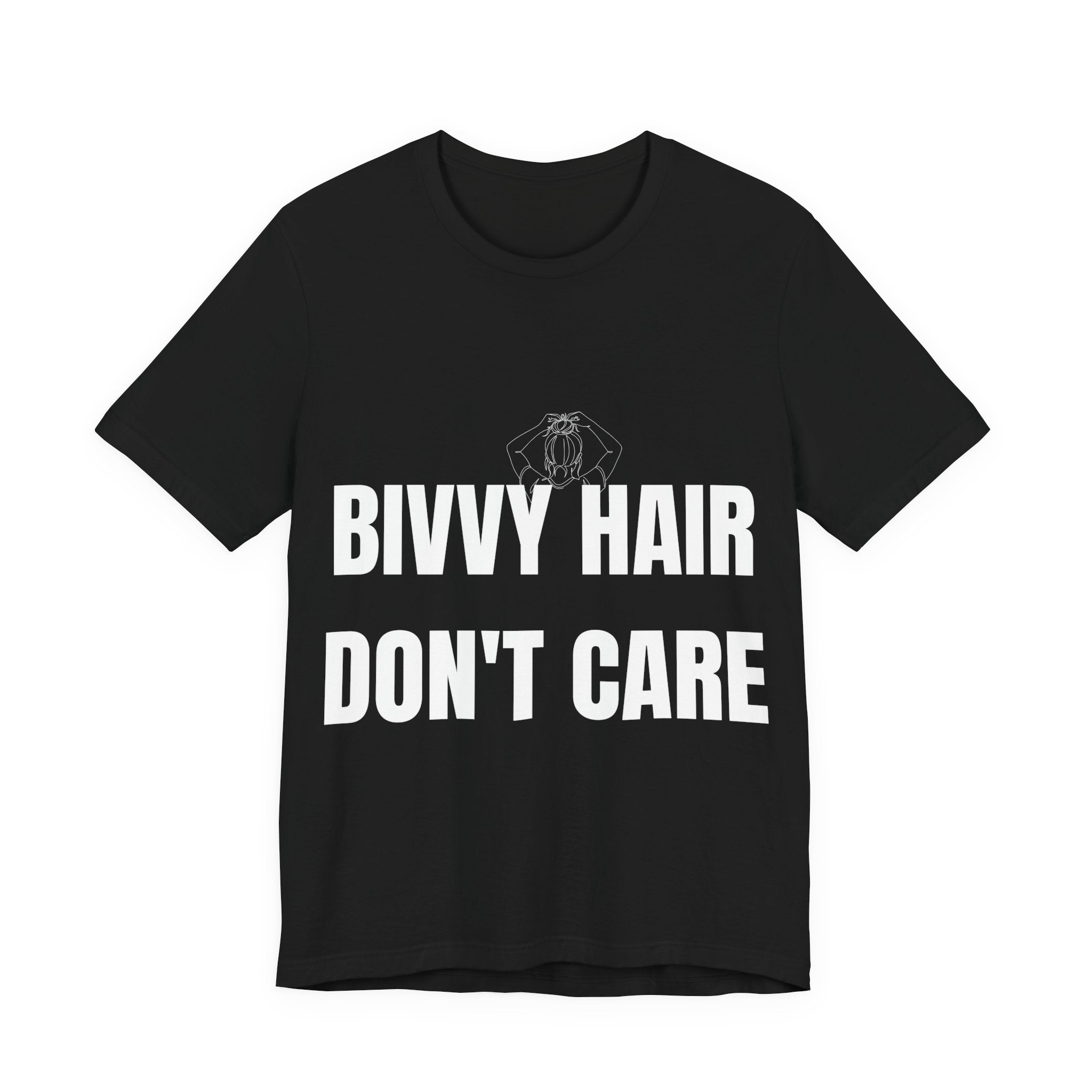Bivvy Hair Don't Care T Shirt | First Women's Carp Fishing Tee | Bank Life Gift For Her | Fishing Clothing UK
