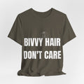 Bivvy Hair Don't Care T Shirt | First Women's Carp Fishing Tee | Bank Life Gift For Her | Fishing Clothing UK