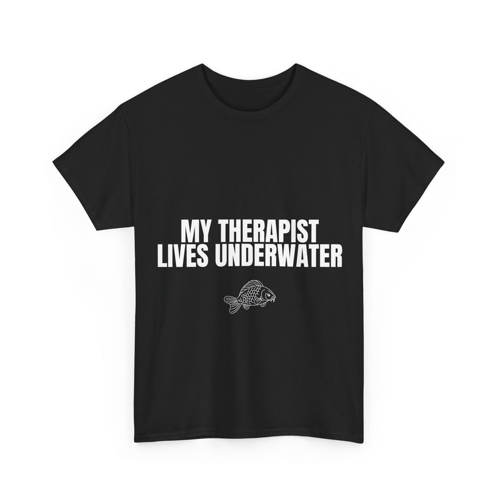 My Therapist Lives Underwater T-Shirt | Funny Carp Fishing Tee UK