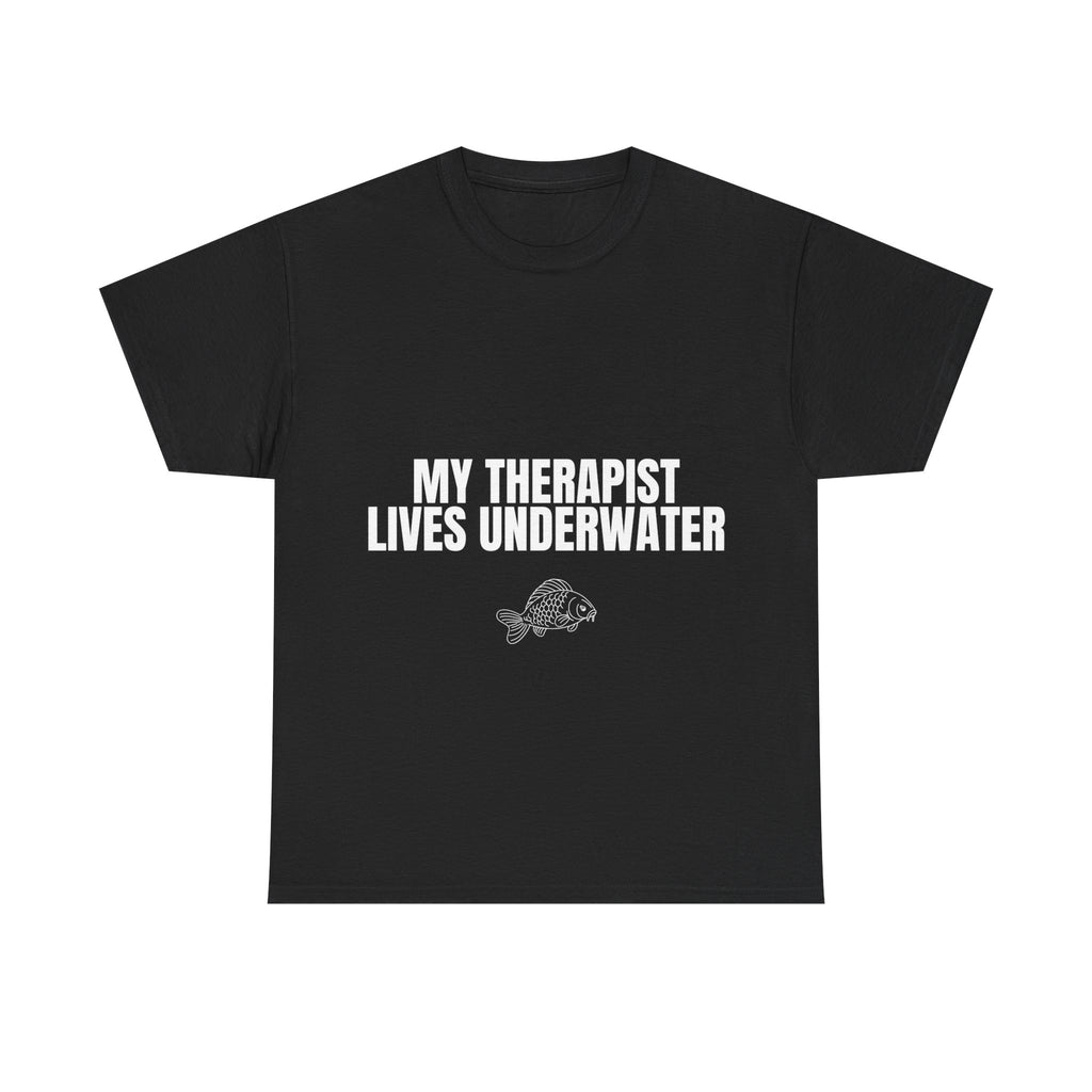My Therapist Lives Underwater T-Shirt | Funny Carp Fishing Tee UK