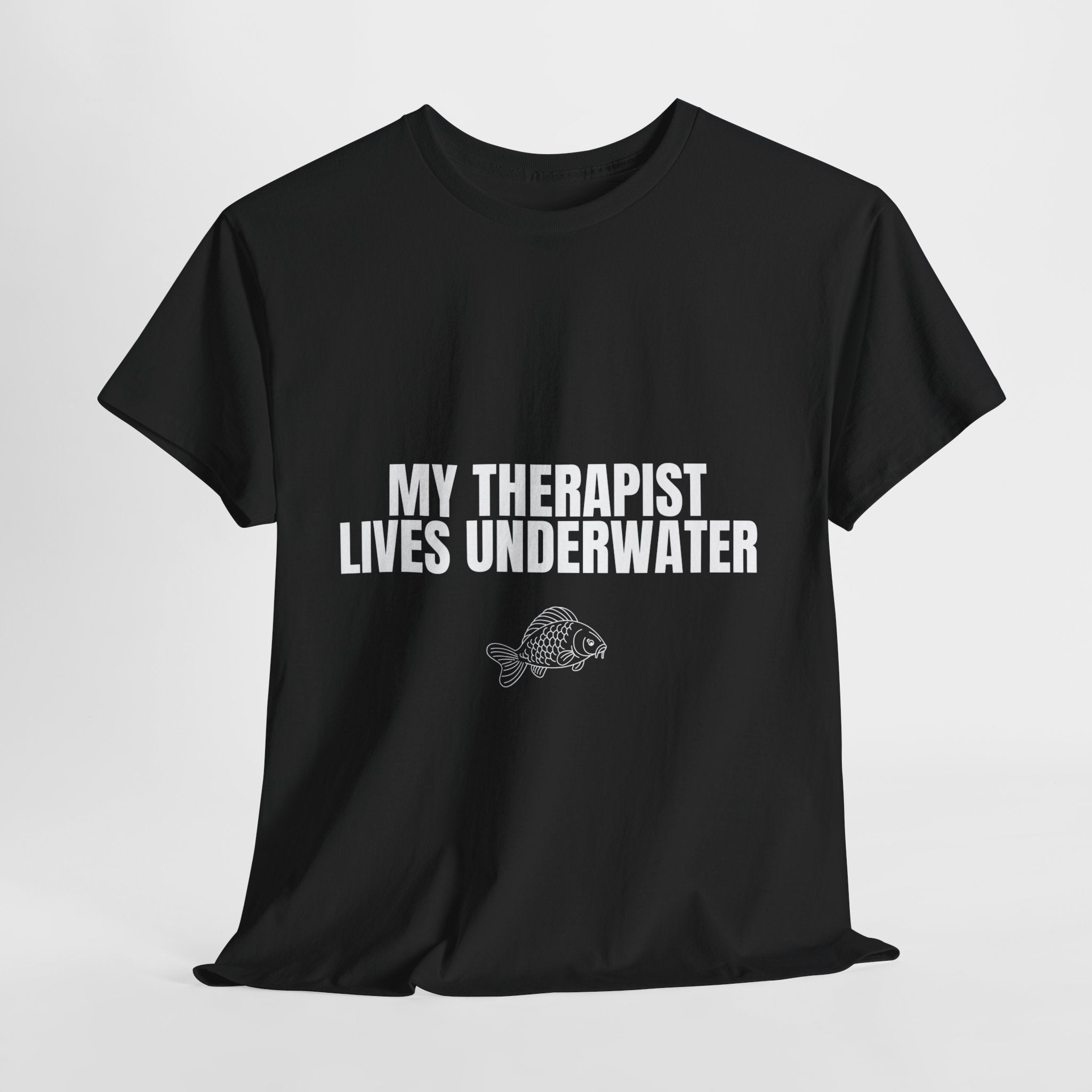 My Therapist Lives Underwater T-Shirt | Funny Carp Fishing Tee UK