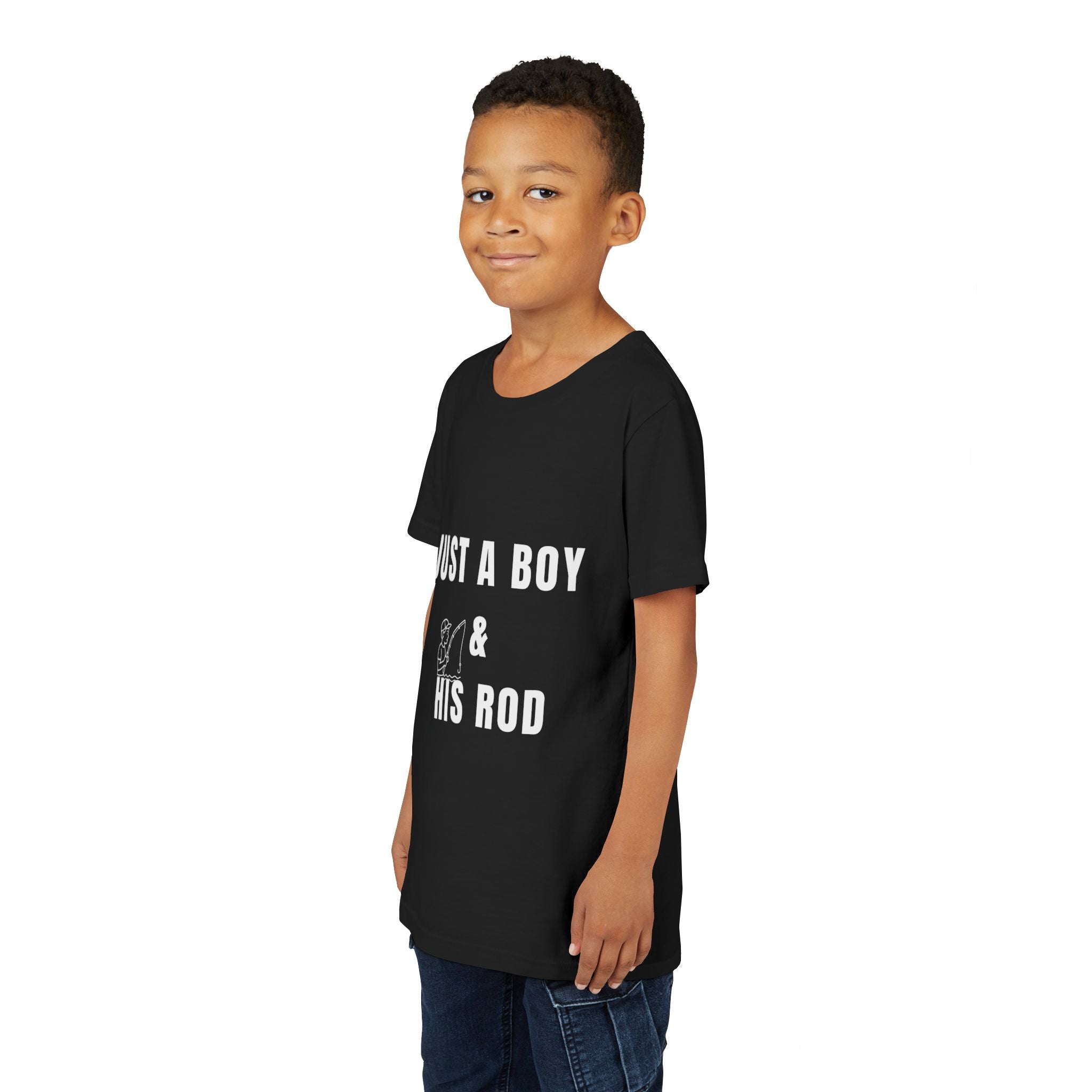Just A Boy And His Rod Fishing T Shirt - Dad Mum Son Gift