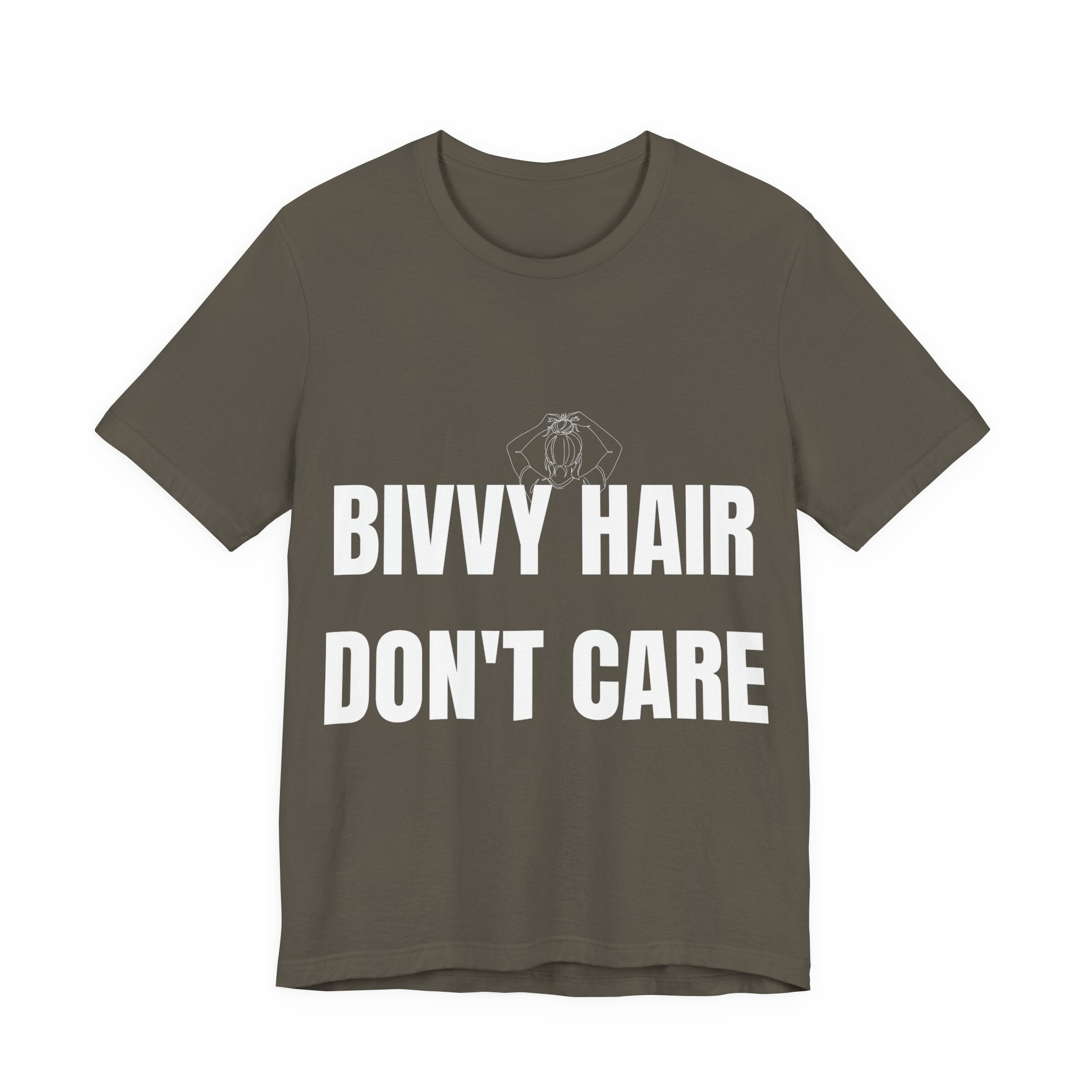 Bivvy Hair Don't Care T Shirt | First Women's Carp Fishing Tee | Bank Life Gift For Her | Fishing Clothing UK