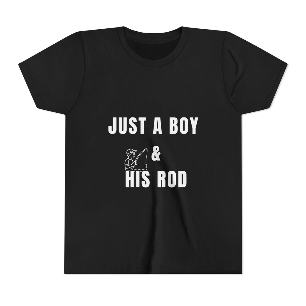 Just A Boy And His Rod Fishing T Shirt - Dad Mum Son Gift
