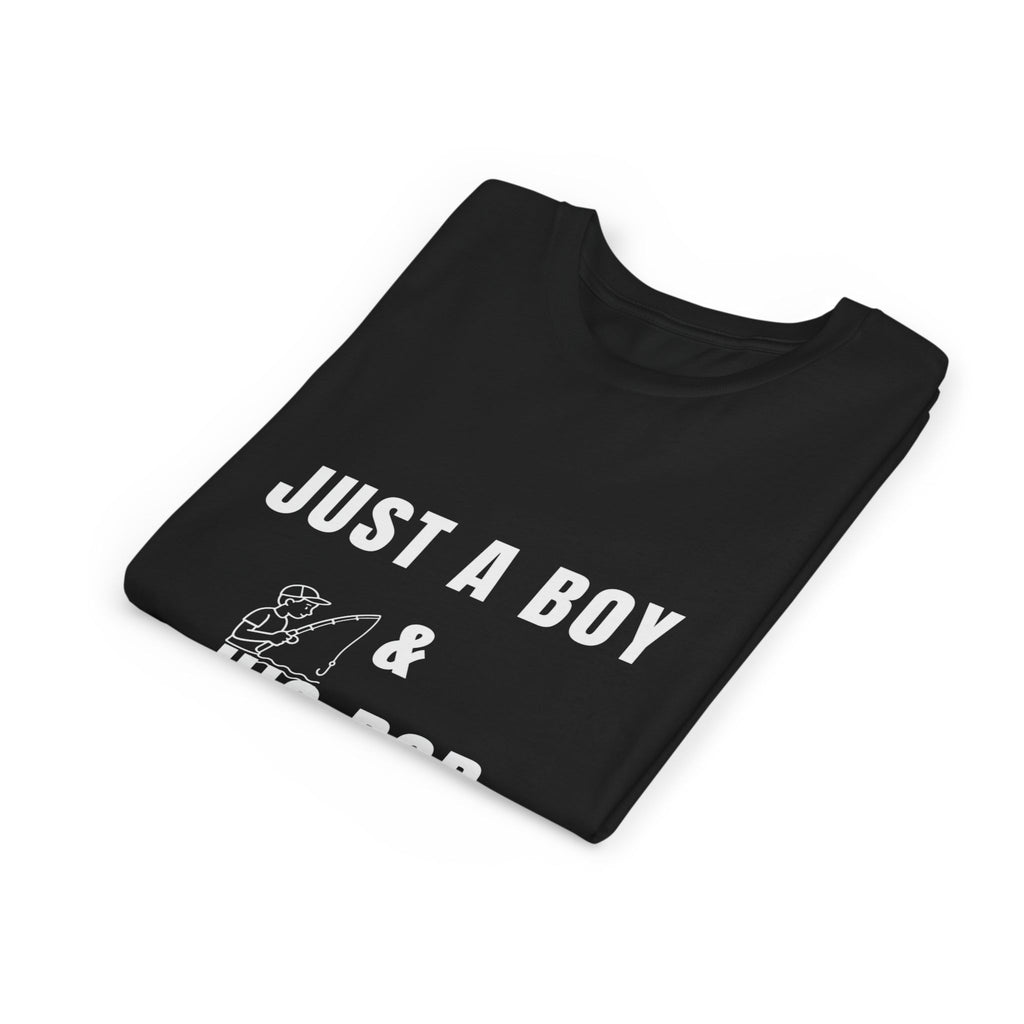 Just A Boy And His Rod Fishing T Shirt - Dad Mum Son Gift