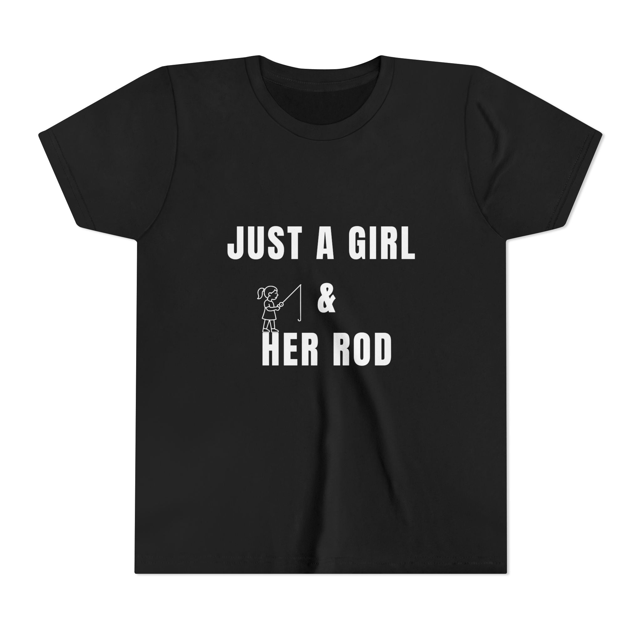 Just A Girl & Her Rod - Youth Fishing T-Shirt for Girls | Bank Therapy Kids